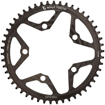 Wolf Tooth 110 BCD Cyclocross and Road Chainring - 38t, 110 BCD, 5-Bolt, Drop-Stop B, 10/11/12-Speed Eagle and Flattop Compatible, Black