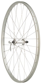 Quality Wheels Value Single Wall Series Front Wheel - 700, QR x 100mm, Rim Brake, Silver, Clincher, 36H