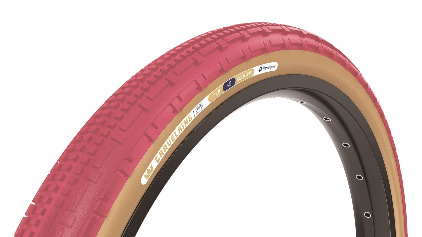 Panaracer GravelKing X1 Tire - 700 x 45, Tubeless, Folding, Cranberry/Brown